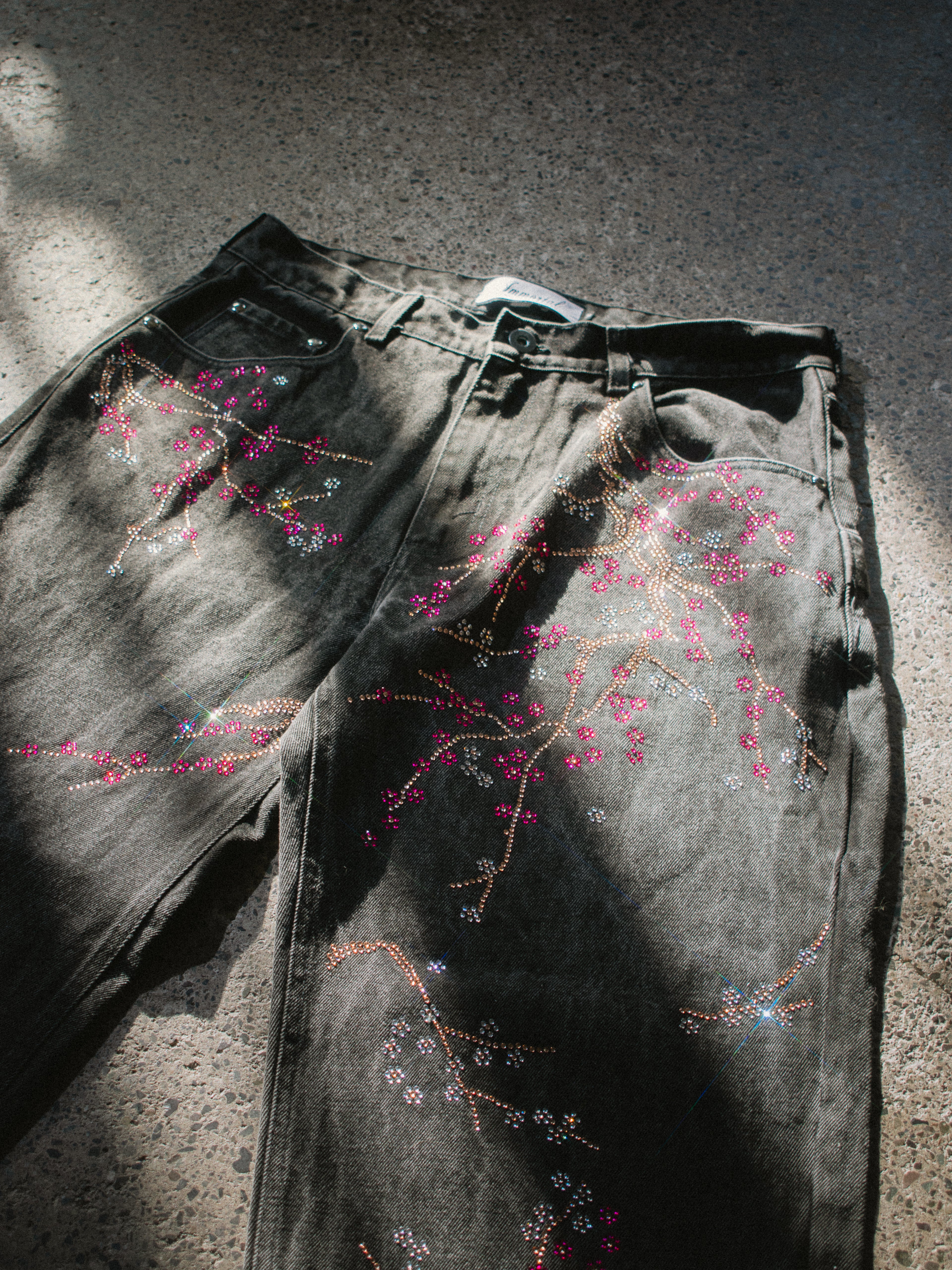 CHERRY BLOSSOM BAGGY JEANS M