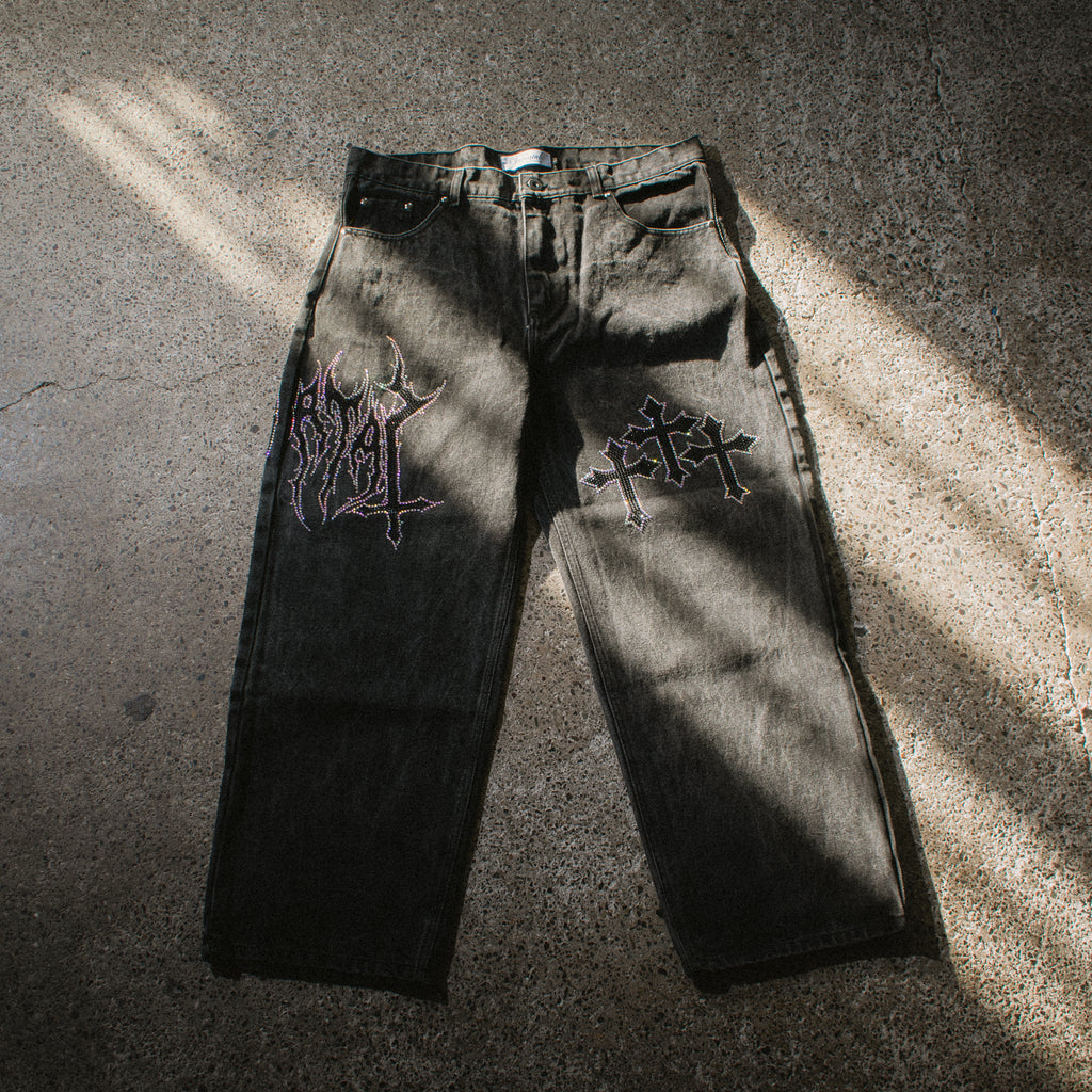 COVENANT BLACKVENOM BAGGY JEANS L