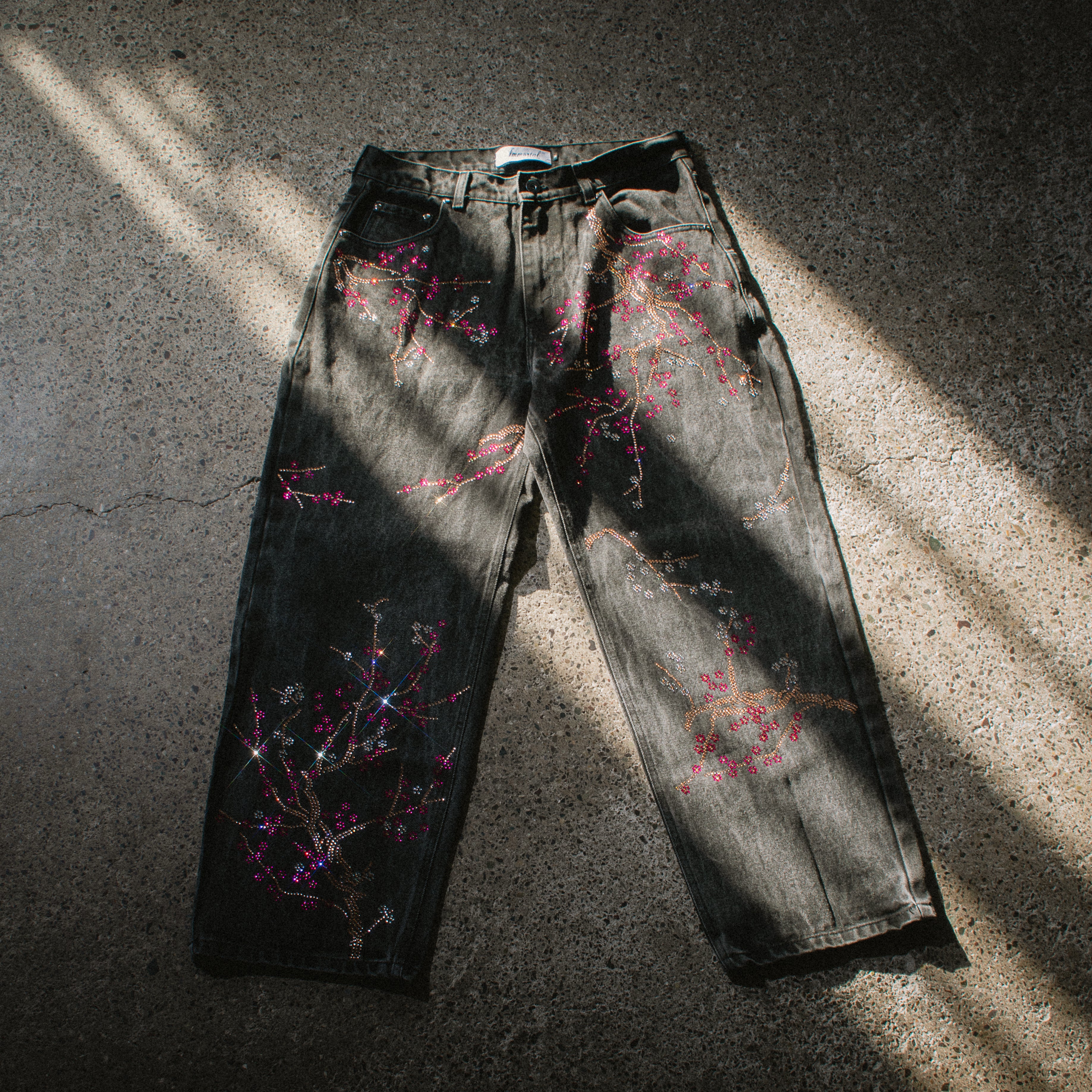 CHERRY BLOSSOM BAGGY JEANS M