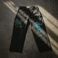 HEAVYGLOOM SKY BLUE CRUCIFIX BAGGY JEANS M
