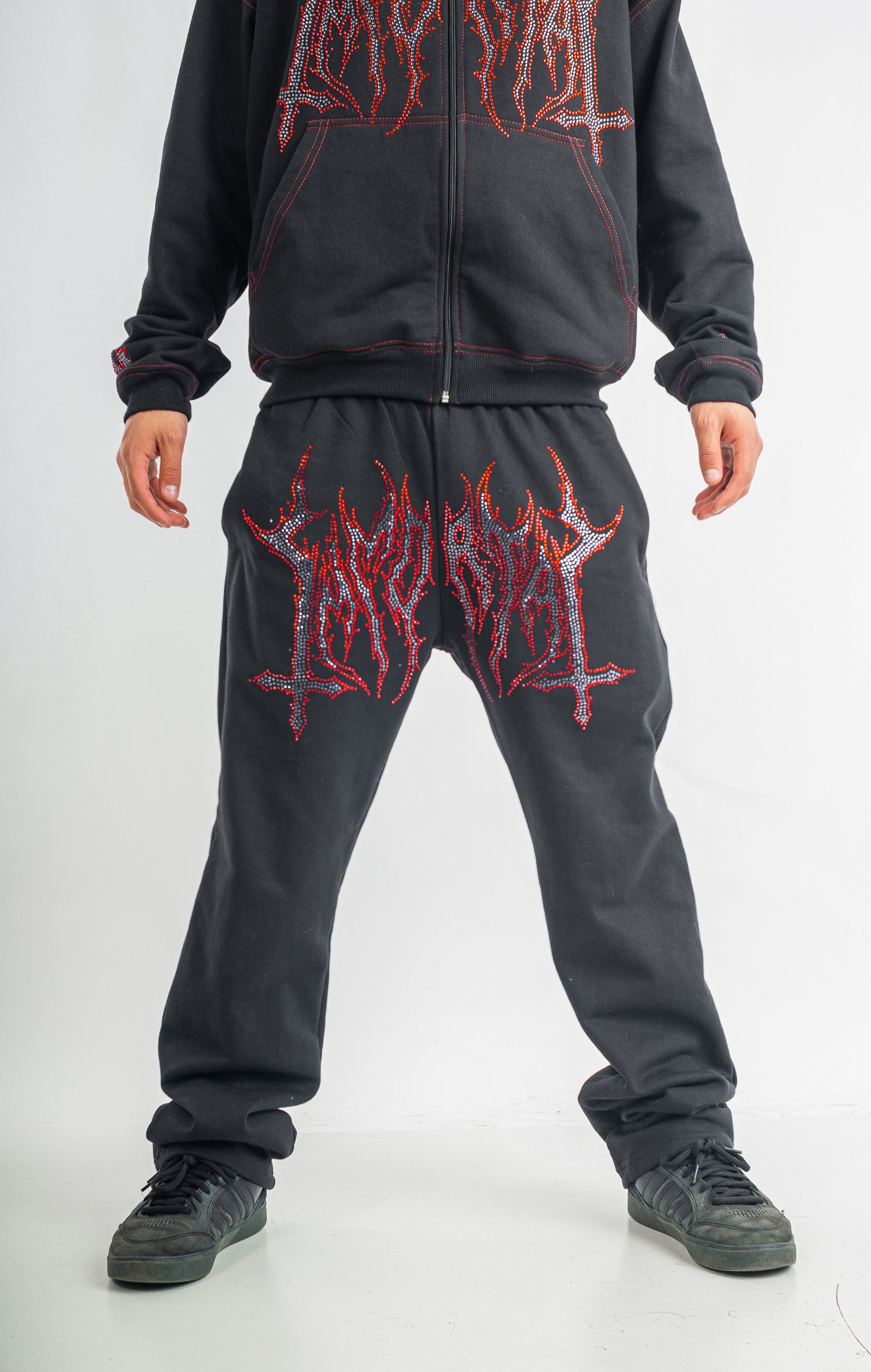 IMMORTAL CRYSTALS HEAVYGLOOM RED CODEINE TRACKPANT