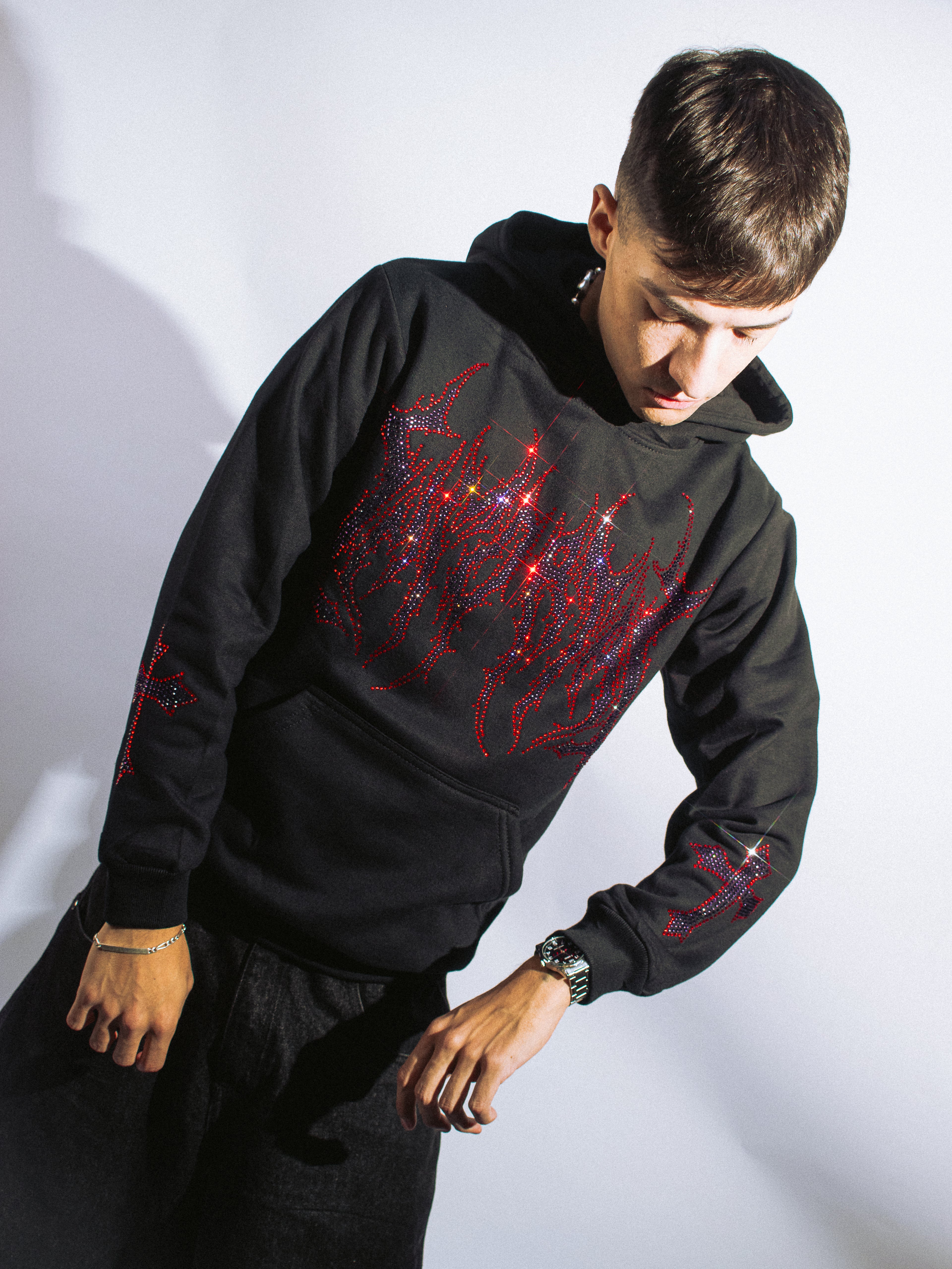 IMMORTAL CRYSTALS HEAVYGLOOM RED CODEINE HOODIE