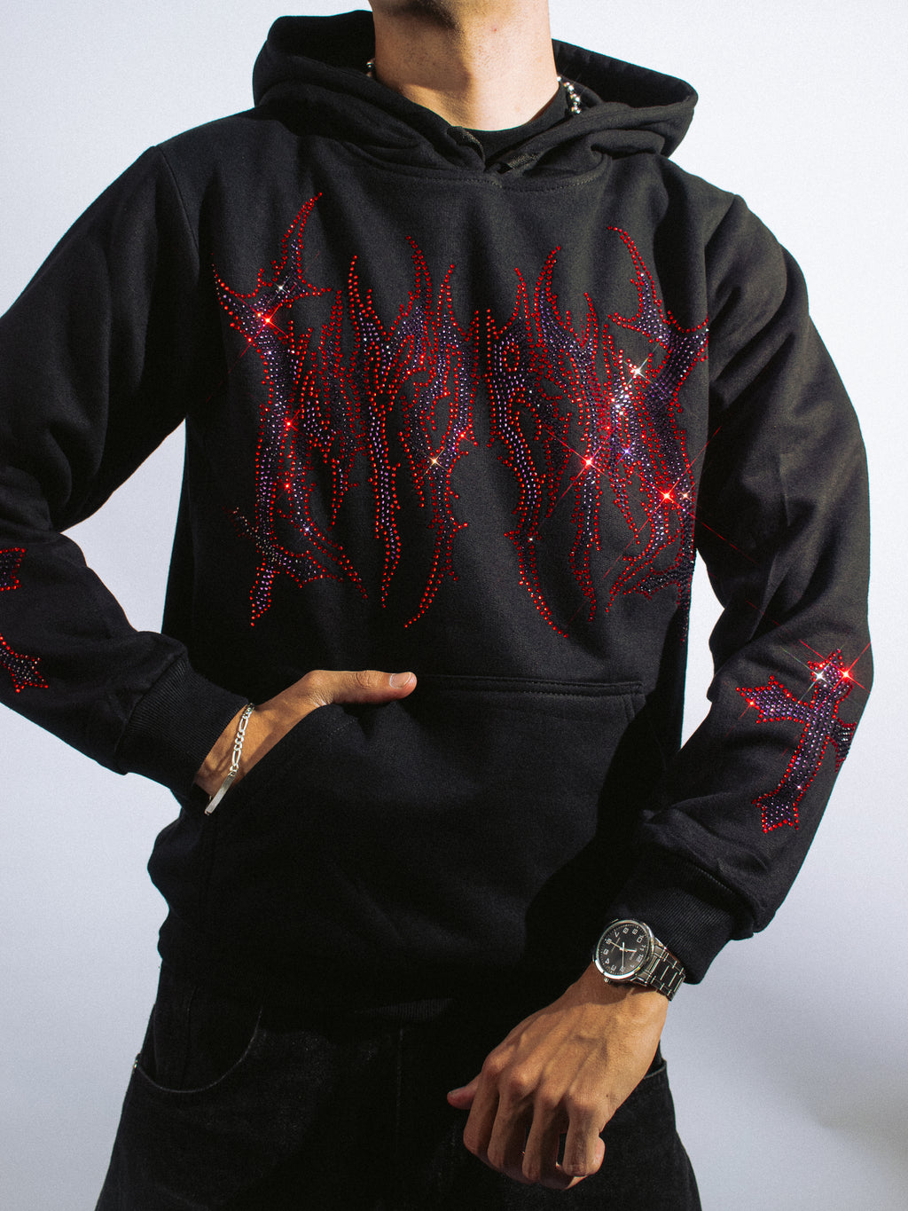 IMMORTAL CRYSTALS HEAVYGLOOM RED CODEINE HOODIE