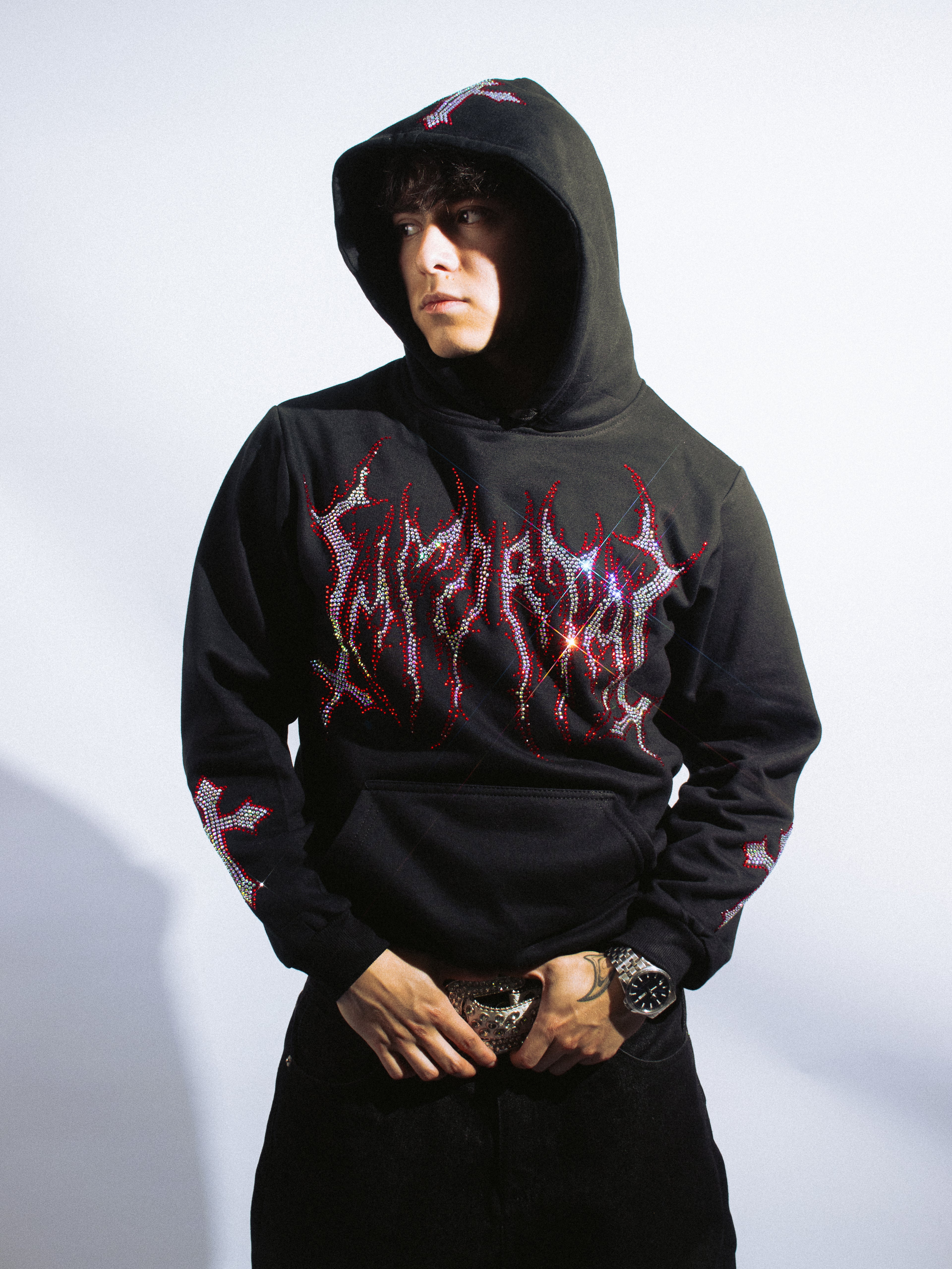 IMMORTAL CRYSTALS HEAVYGLOOM RED DIAMONDS HOODIE