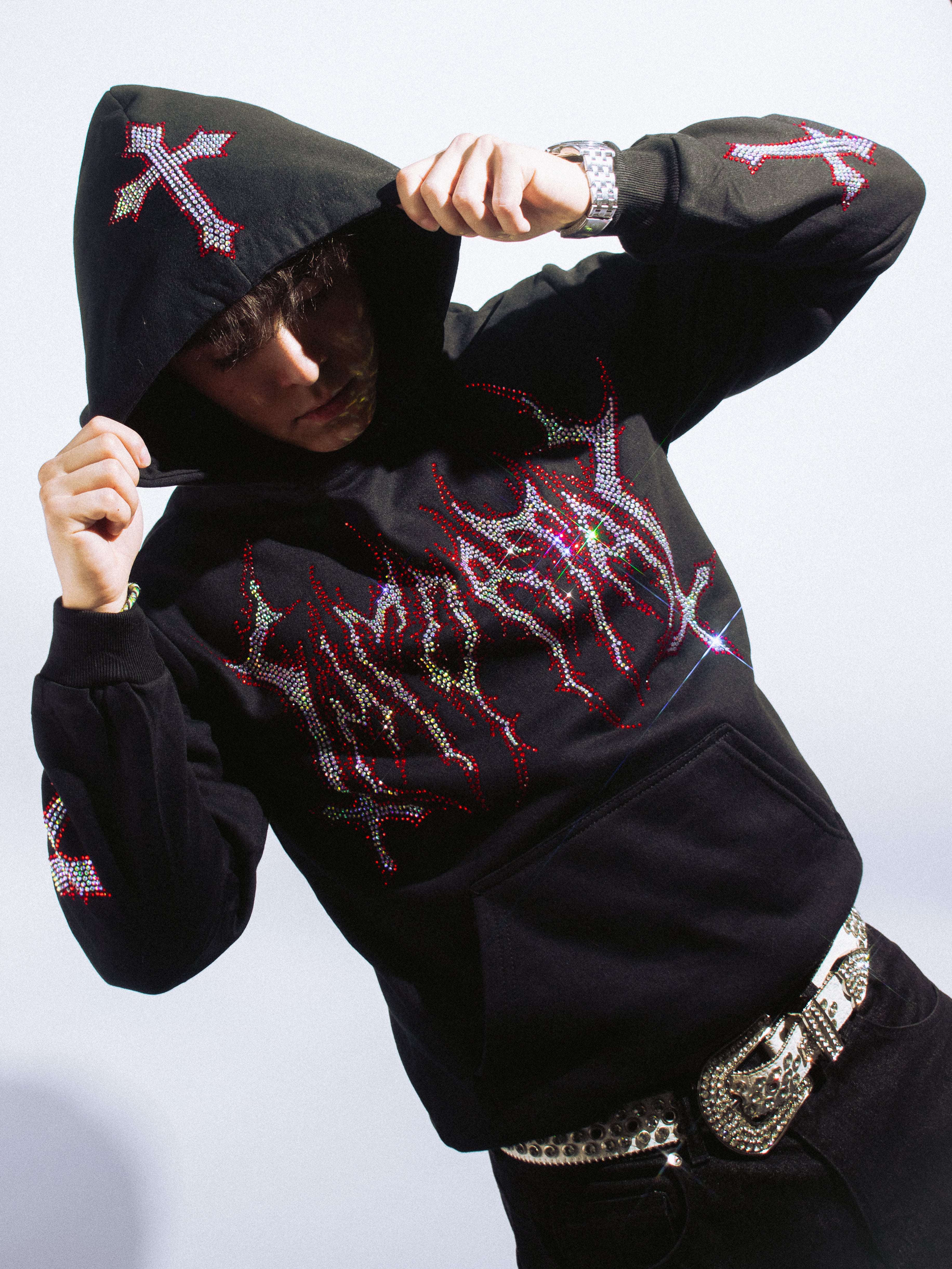 IMMORTAL CRYSTALS HEAVYGLOOM RED DIAMONDS HOODIE