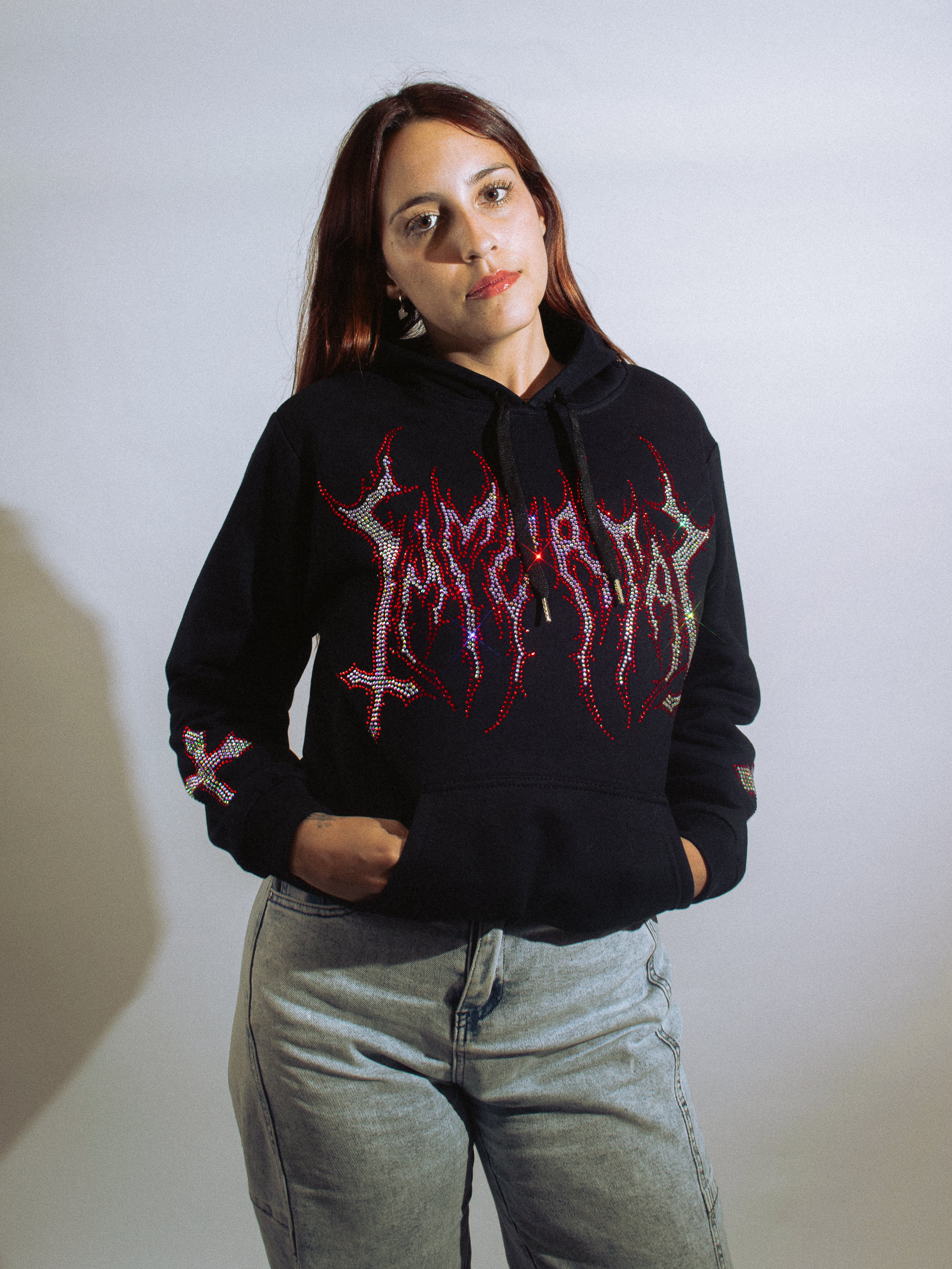 IMMORTAL CRYSTALS HEAVYGLOOM RED DIAMONDS HOODIE