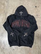 IMMORTAL RHINESTONE HOODIE CON CIERRE