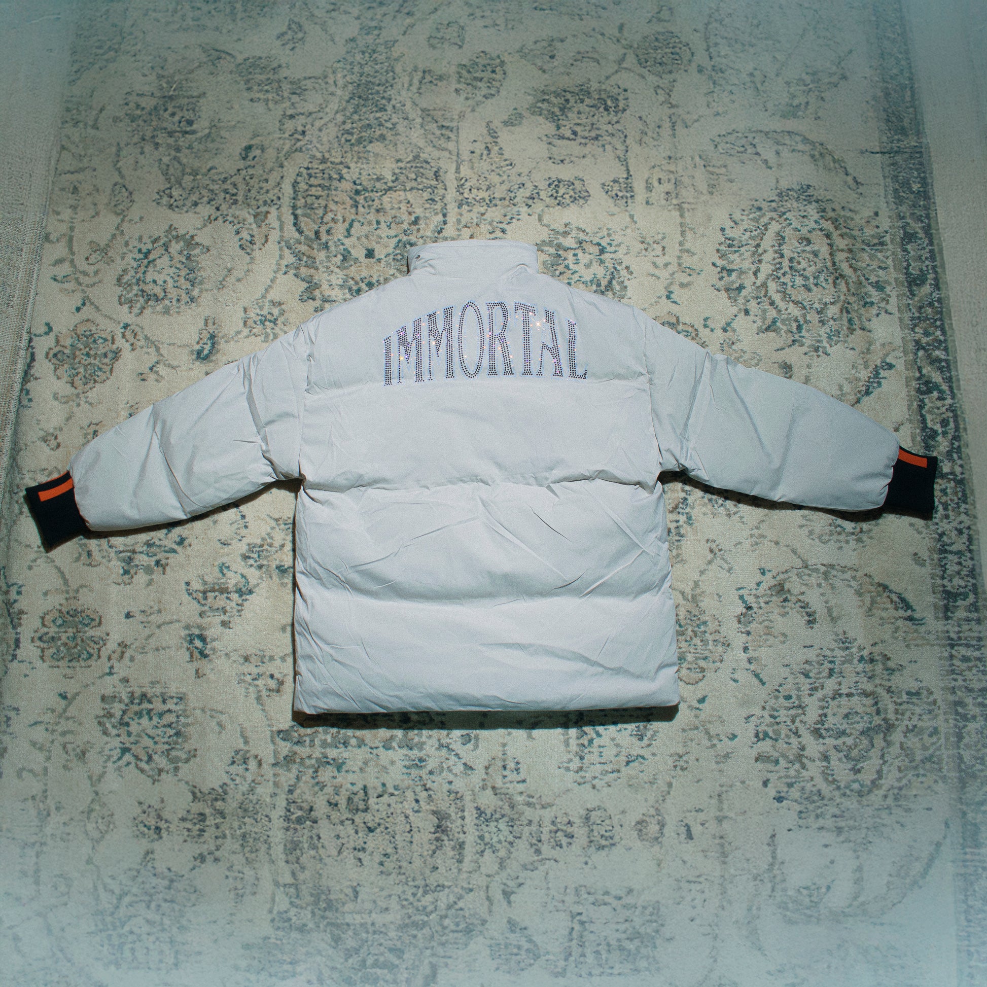 CRYSTAL ETERNAL CODEINE PEARL PUFFER JACKET XL-XXL SAMPLE
